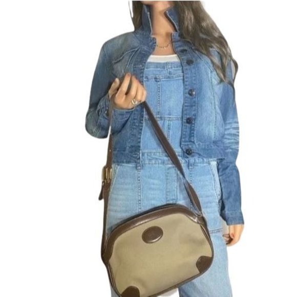 Authentic Burberry Shoulder Bag Brown Canvas Used Handbag Vintage On Sale - Picture 1 of 10